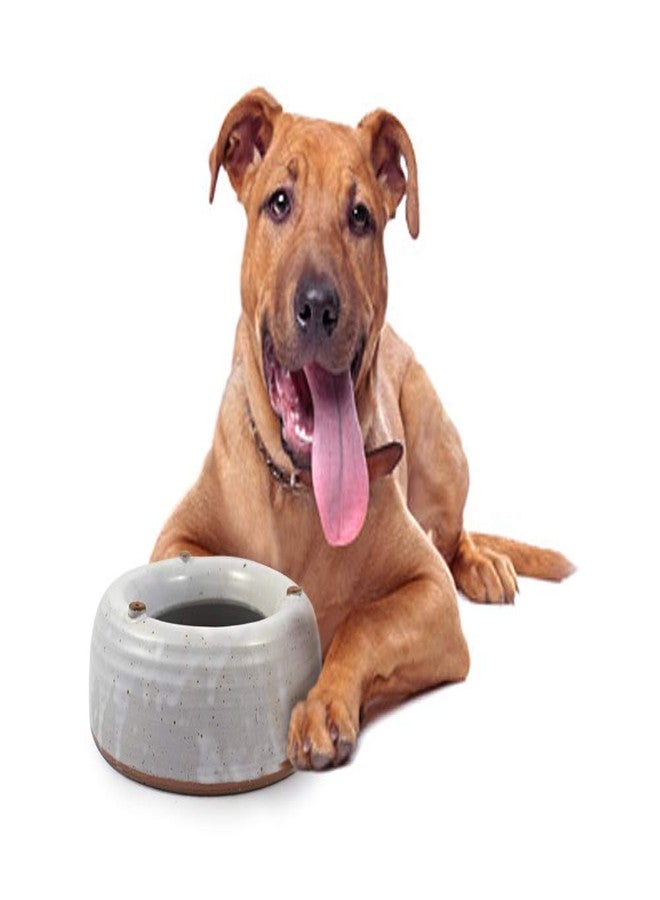 Modern Artisans American Made Heavy-Weight Splash-Reducing Stoneware Water Bowl for Cats and Small Dogs (48oz) - Image 2
